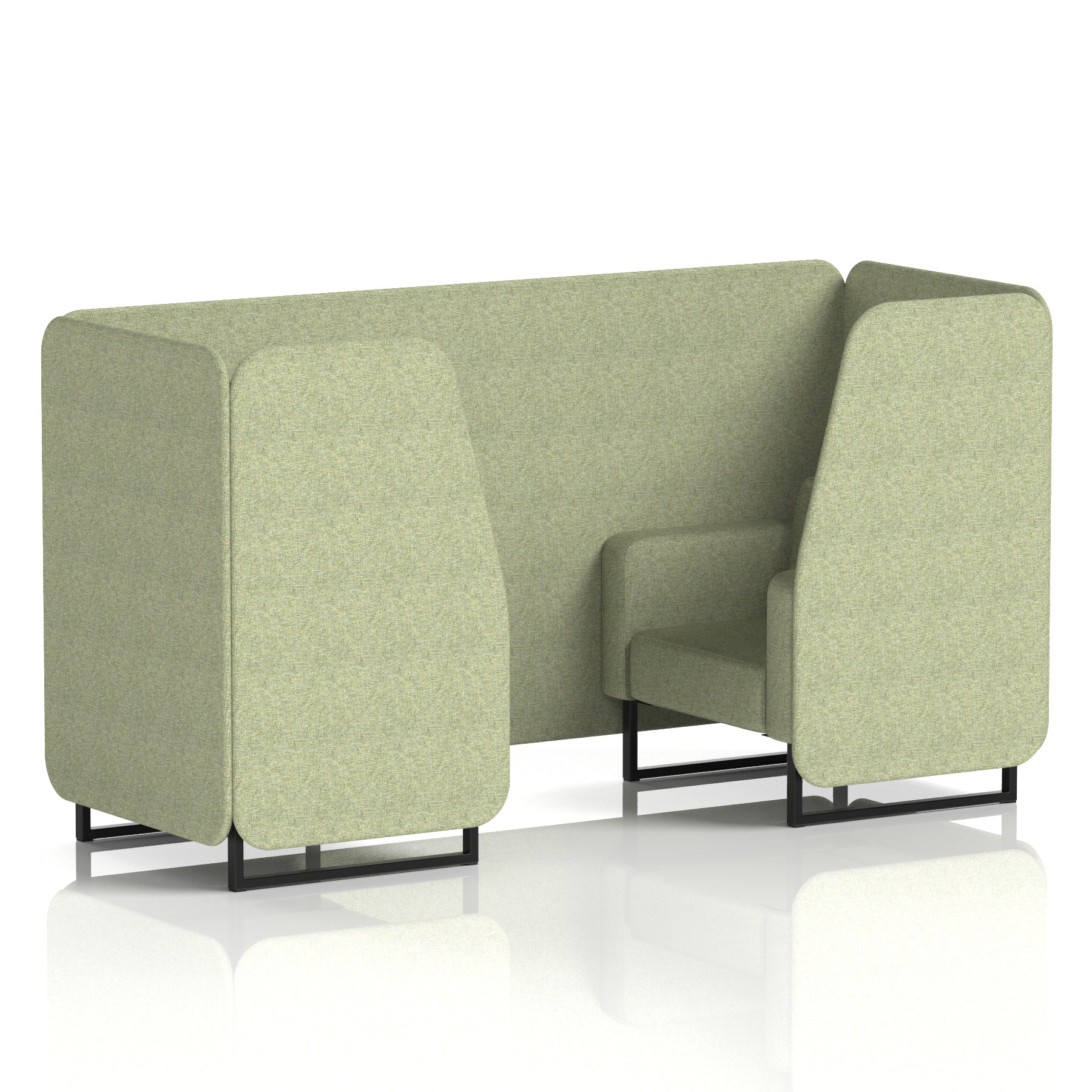 Brixworth Single Tone Office Booth – 2/4/6 Seater, Multiple Panel & Sofa Colours, Black or White Frame, Plywood/Foam/Fabric, Self-Assembly, 10yr Frame Warranty