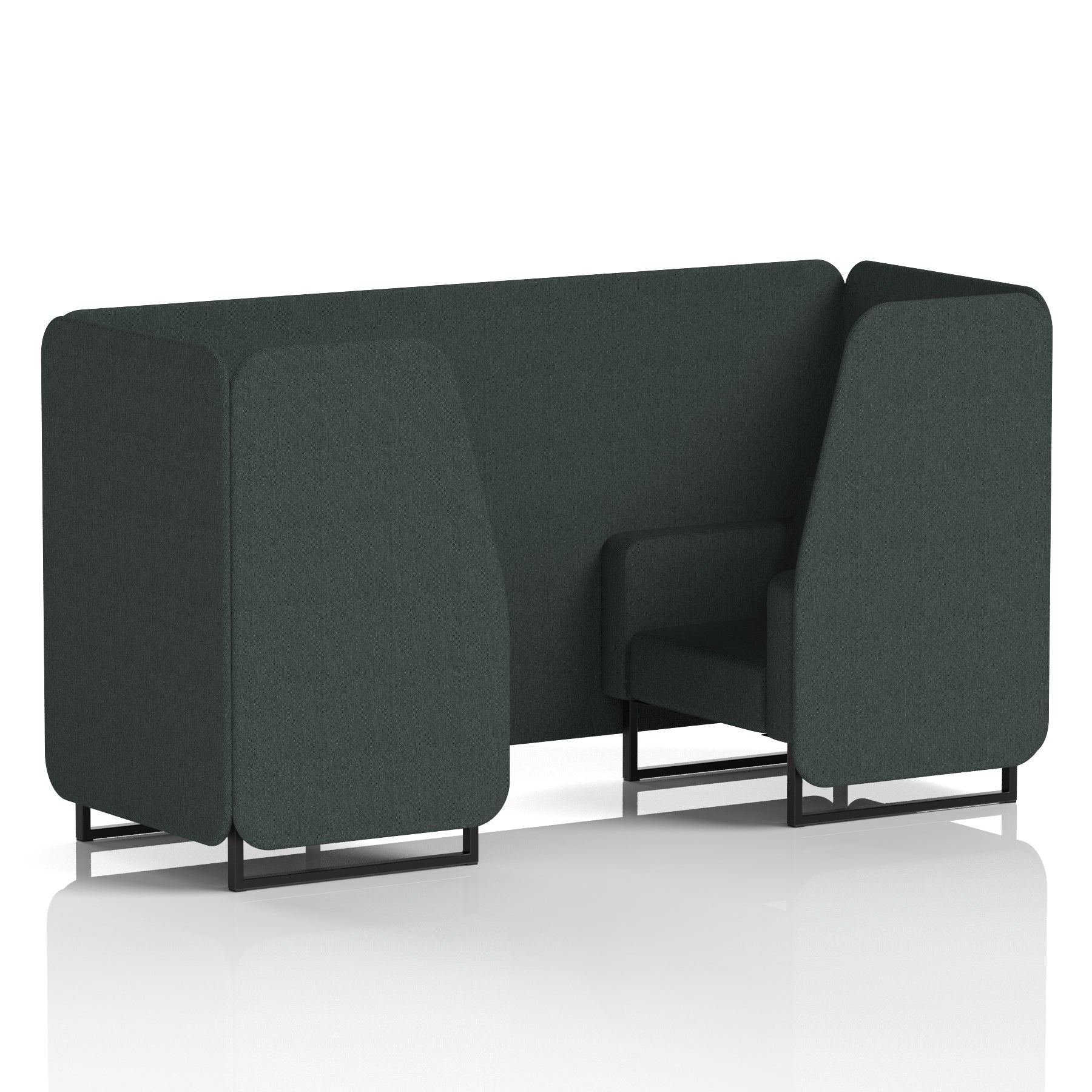 Brixworth Single Tone Office Booth – 2/4/6 Seater, Multiple Panel & Sofa Colours, Black or White Frame, Plywood/Foam/Fabric, Self-Assembly, 10yr Frame Warranty