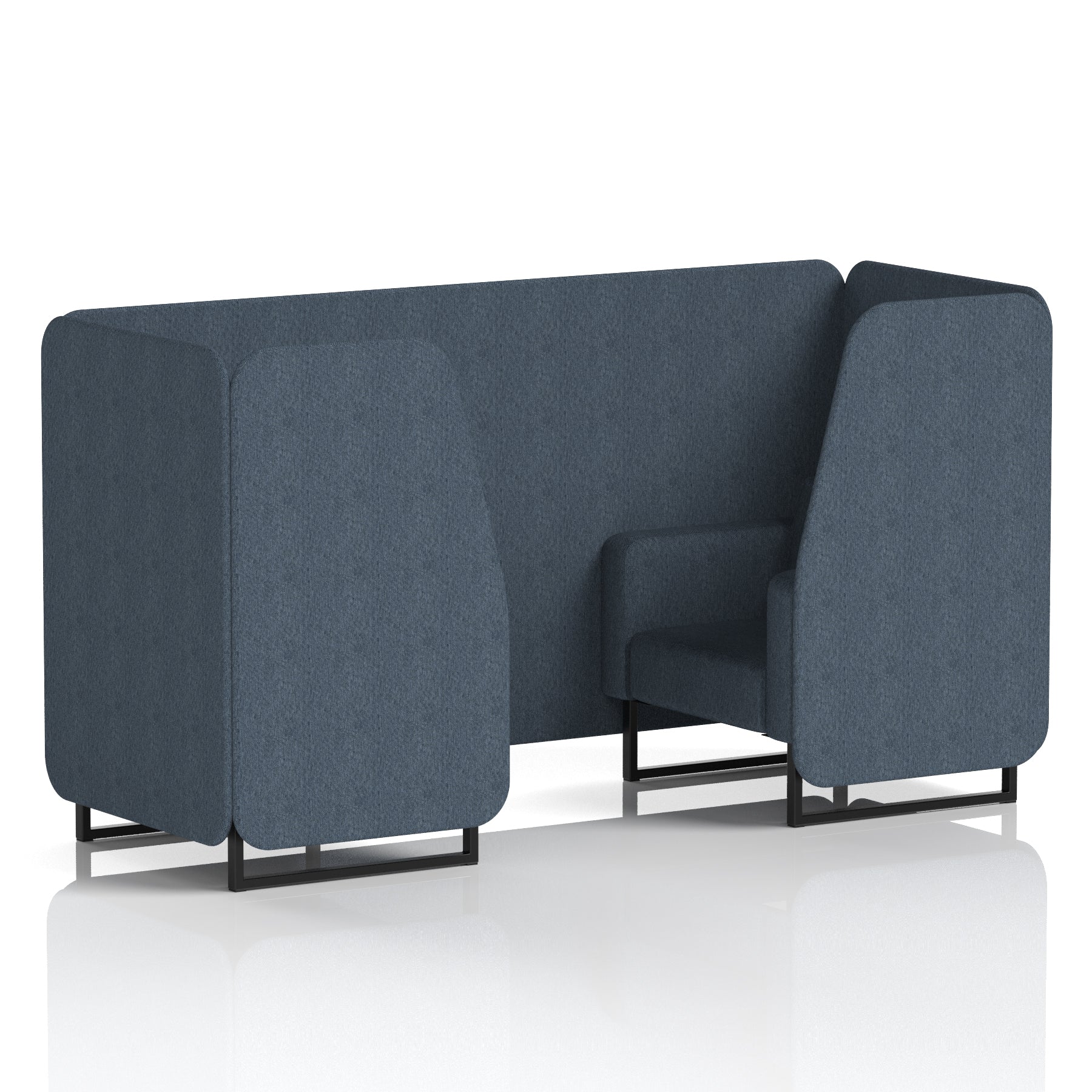 Brixworth Single Tone Office Booth – 2/4/6 Seater, Multiple Panel & Sofa Colours, Black or White Frame, Plywood/Foam/Fabric, Self-Assembly, 10yr Frame Warranty
