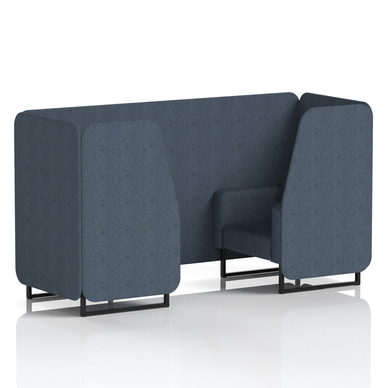 Brixworth Single Tone Office Booth – 2/4/6 Seater, Multiple Panel & Sofa Colours, Black or White Frame, Plywood/Foam/Fabric, Self-Assembly, 10yr Frame Warranty