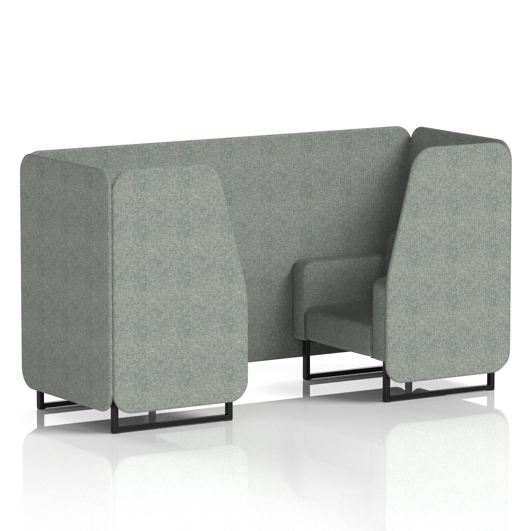 Brixworth Single Tone Office Booth – 2/4/6 Seater, Multiple Panel & Sofa Colours, Black or White Frame, Plywood/Foam/Fabric, Self-Assembly, 10yr Frame Warranty