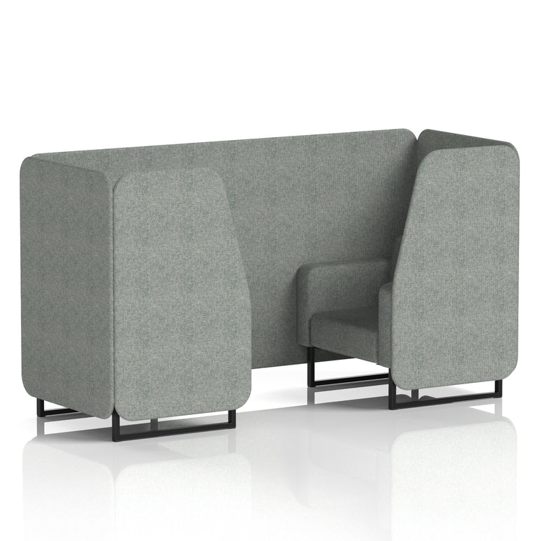 Brixworth Single Tone Office Booth – 2/4/6 Seater, Multiple Panel & Sofa Colours, Black or White Frame, Plywood/Foam/Fabric, Self-Assembly, 10yr Frame Warranty