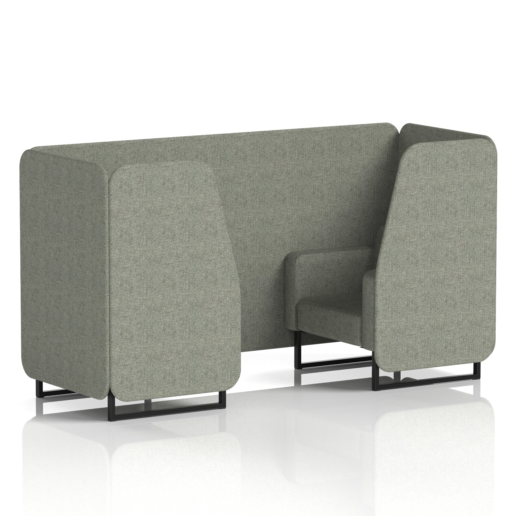 Brixworth Single Tone Office Booth – 2/4/6 Seater, Multiple Panel & Sofa Colours, Black or White Frame, Plywood/Foam/Fabric, Self-Assembly, 10yr Frame Warranty