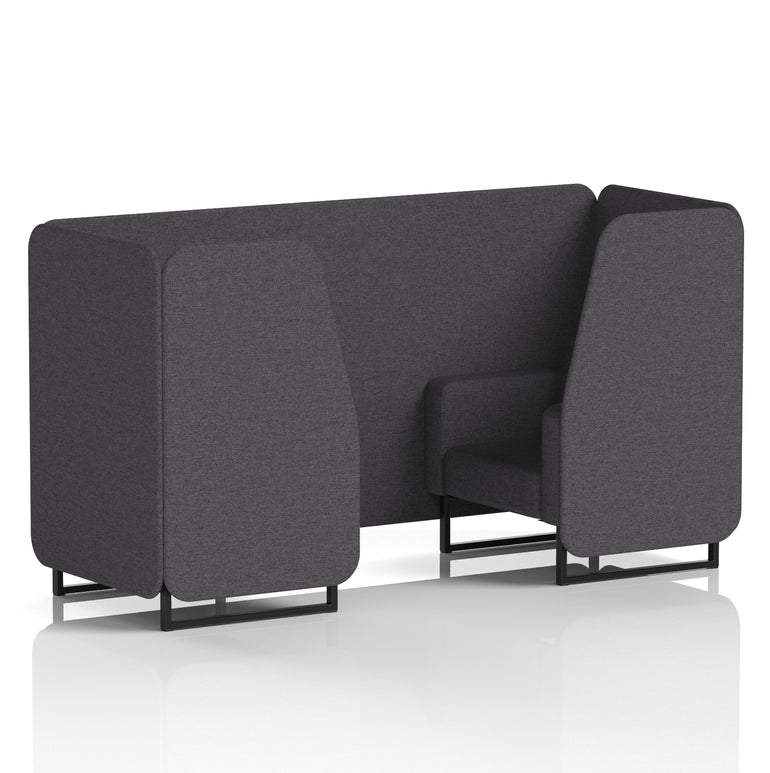 Brixworth Single Tone Office Booth – 2/4/6 Seater, Multiple Panel & Sofa Colours, Black or White Frame, Plywood/Foam/Fabric, Self-Assembly, 10yr Frame Warranty