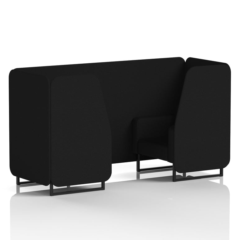 Brixworth Single Tone Office Booth – 2/4/6 Seater, Multiple Panel & Sofa Colours, Black or White Frame, Plywood/Foam/Fabric, Self-Assembly, 10yr Frame Warranty