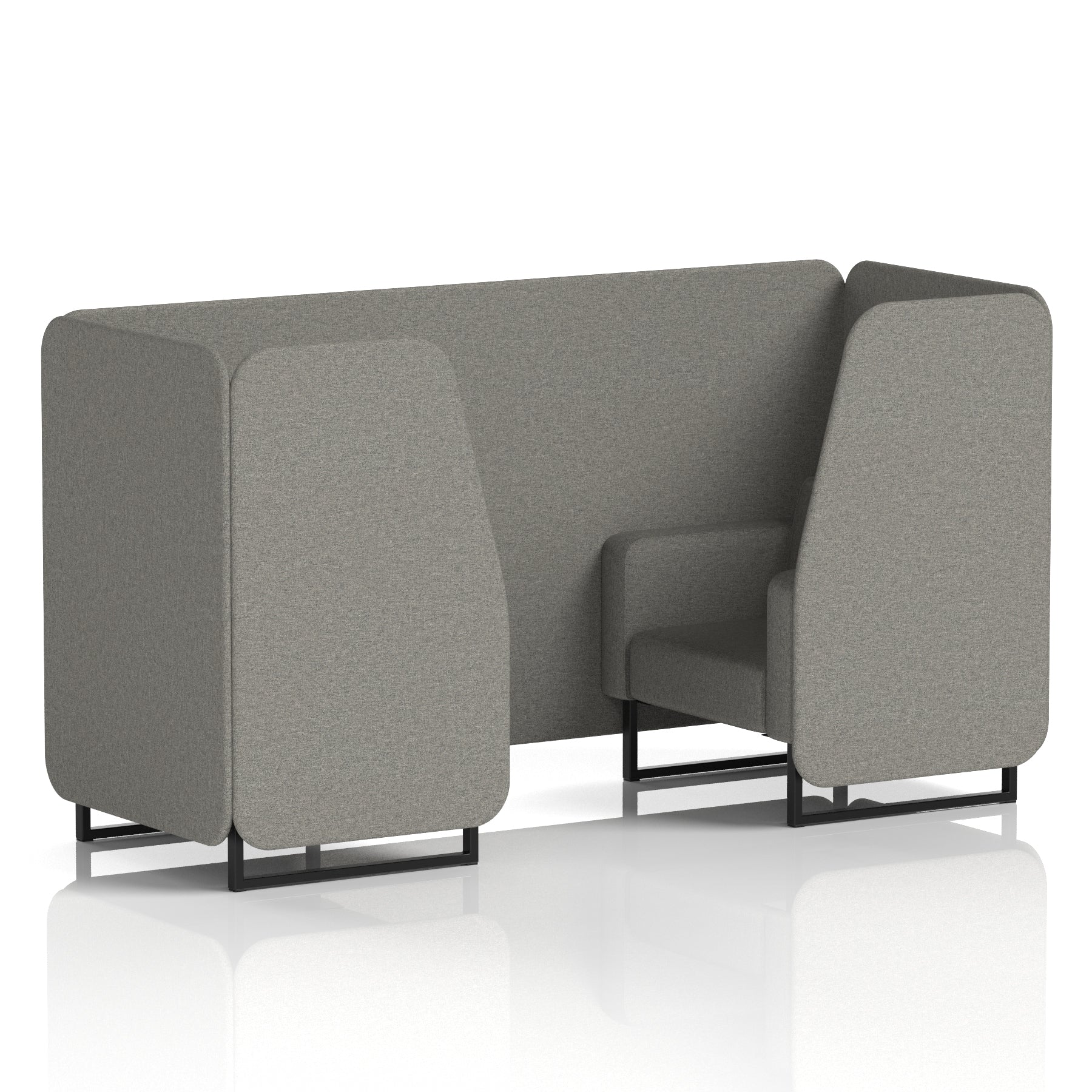 Brixworth Single Tone Office Booth – 2/4/6 Seater, Multiple Panel & Sofa Colours, Black or White Frame, Plywood/Foam/Fabric, Self-Assembly, 10yr Frame Warranty