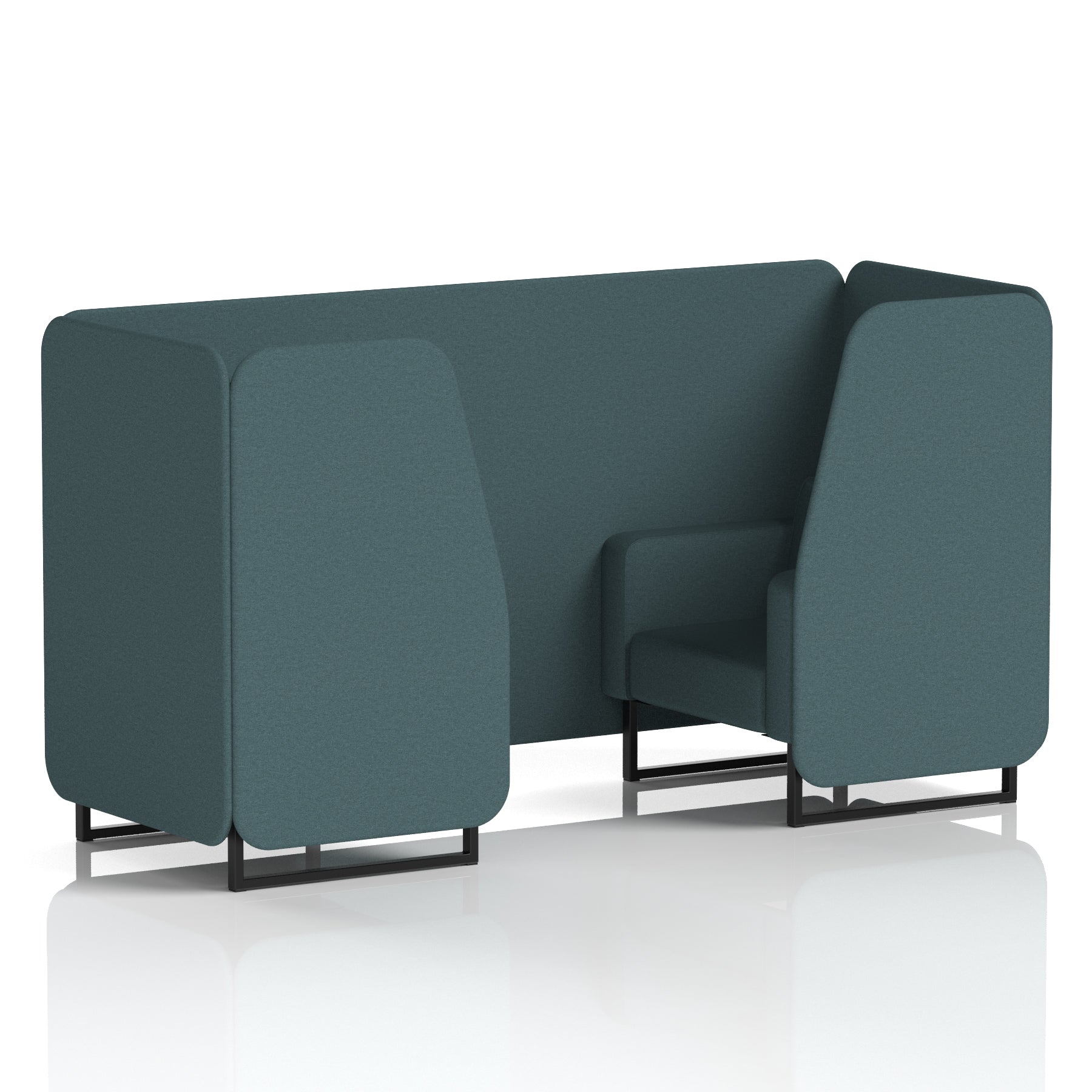 Brixworth Single Tone Office Booth – 2/4/6 Seater, Multiple Panel & Sofa Colours, Black or White Frame, Plywood/Foam/Fabric, Self-Assembly, 10yr Frame Warranty