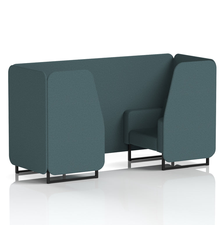 Brixworth Single Tone Office Booth – 2/4/6 Seater, Multiple Panel & Sofa Colours, Black or White Frame, Plywood/Foam/Fabric, Self-Assembly, 10yr Frame Warranty