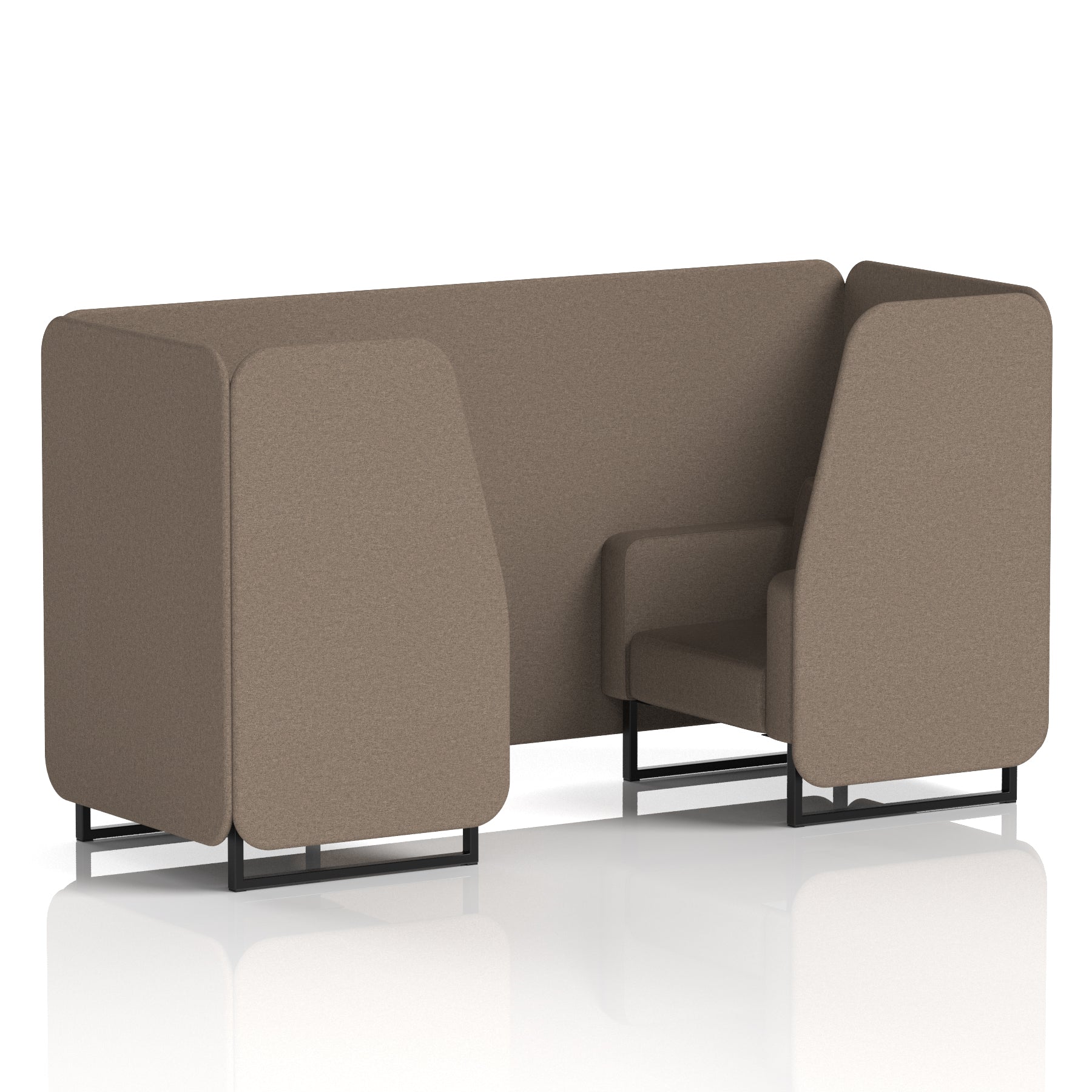 Brixworth Single Tone Office Booth – 2/4/6 Seater, Multiple Panel & Sofa Colours, Black or White Frame, Plywood/Foam/Fabric, Self-Assembly, 10yr Frame Warranty