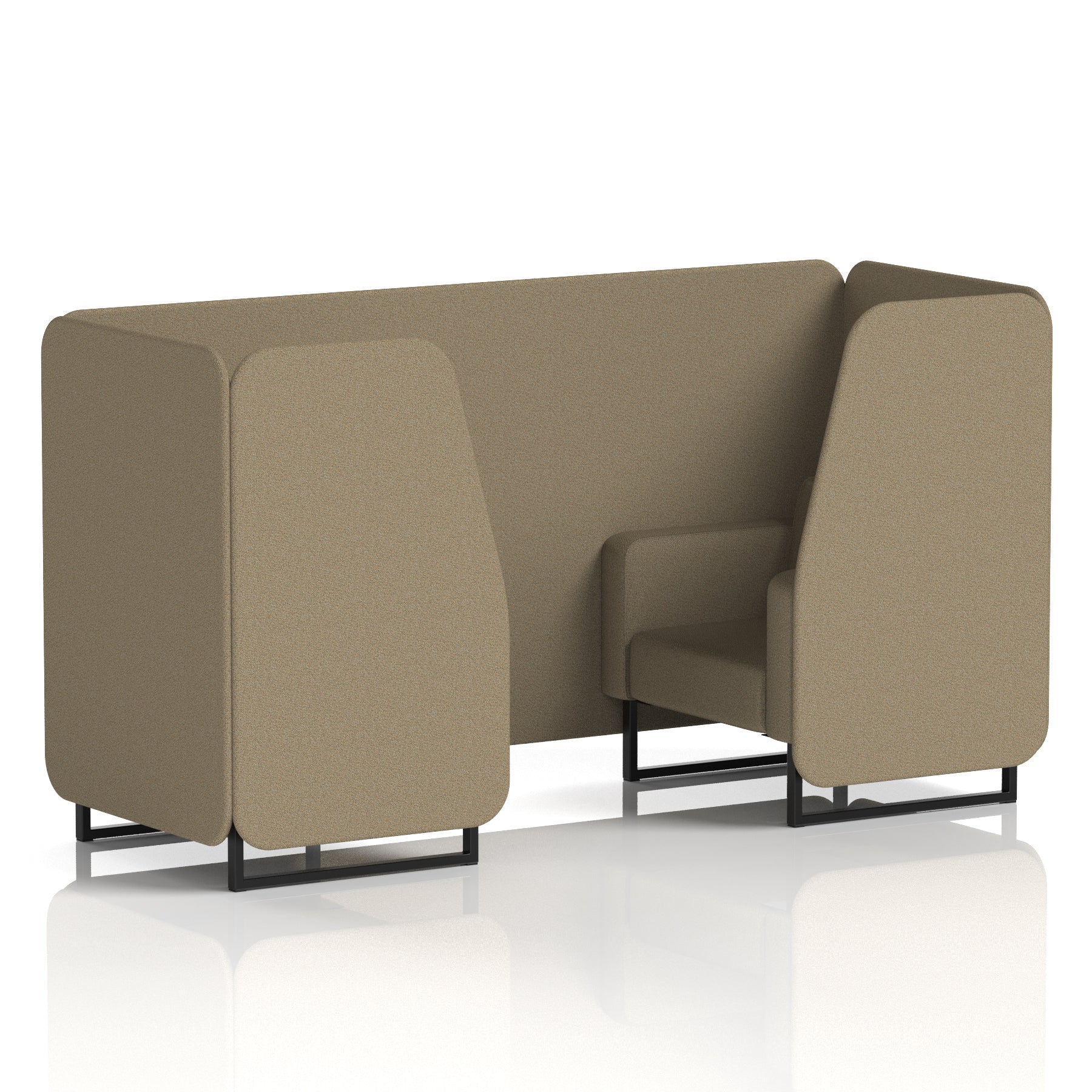Brixworth Single Tone Office Booth – 2/4/6 Seater, Multiple Panel & Sofa Colours, Black or White Frame, Plywood/Foam/Fabric, Self-Assembly, 10yr Frame Warranty