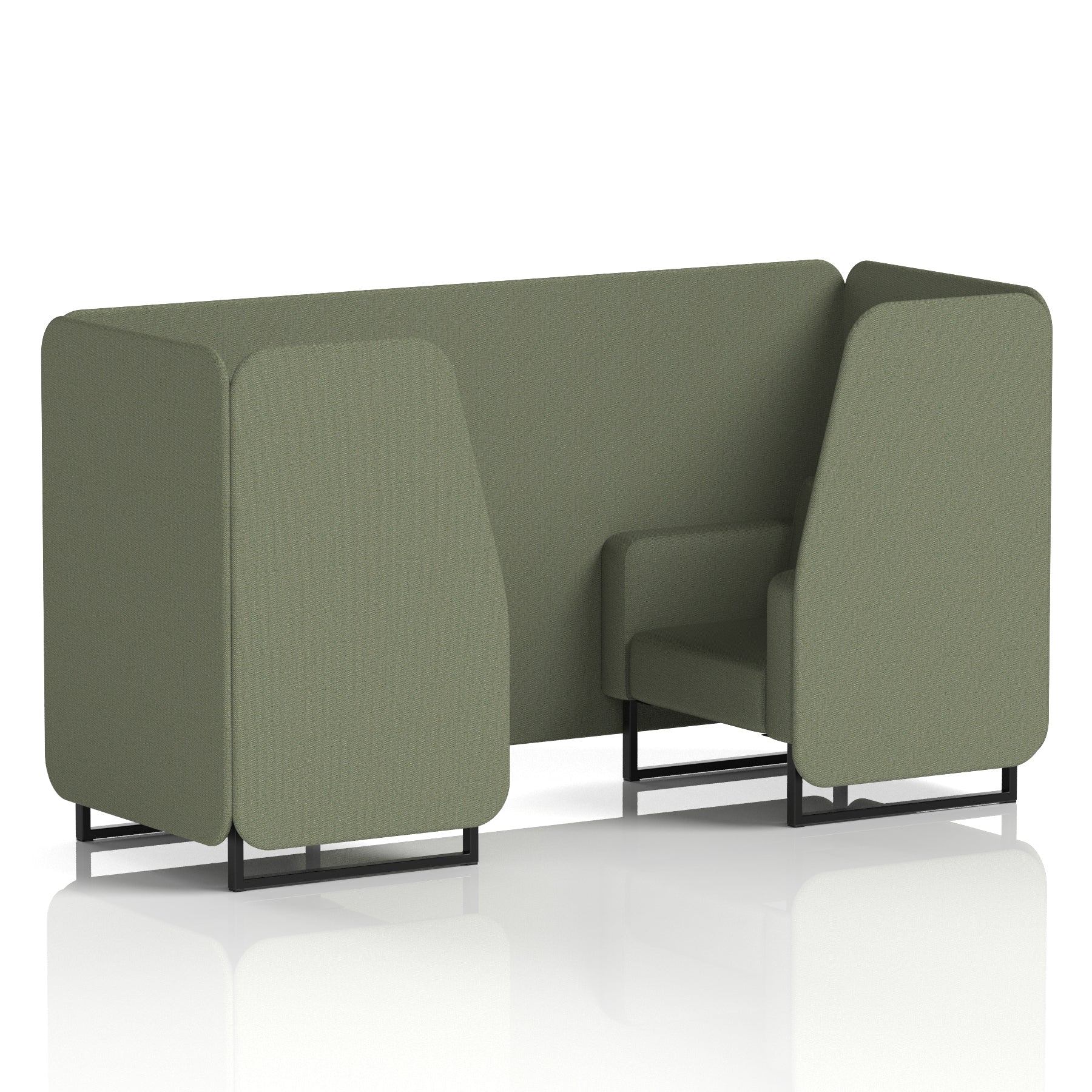 Brixworth Single Tone Office Booth – 2/4/6 Seater, Multiple Panel & Sofa Colours, Black or White Frame, Plywood/Foam/Fabric, Self-Assembly, 10yr Frame Warranty