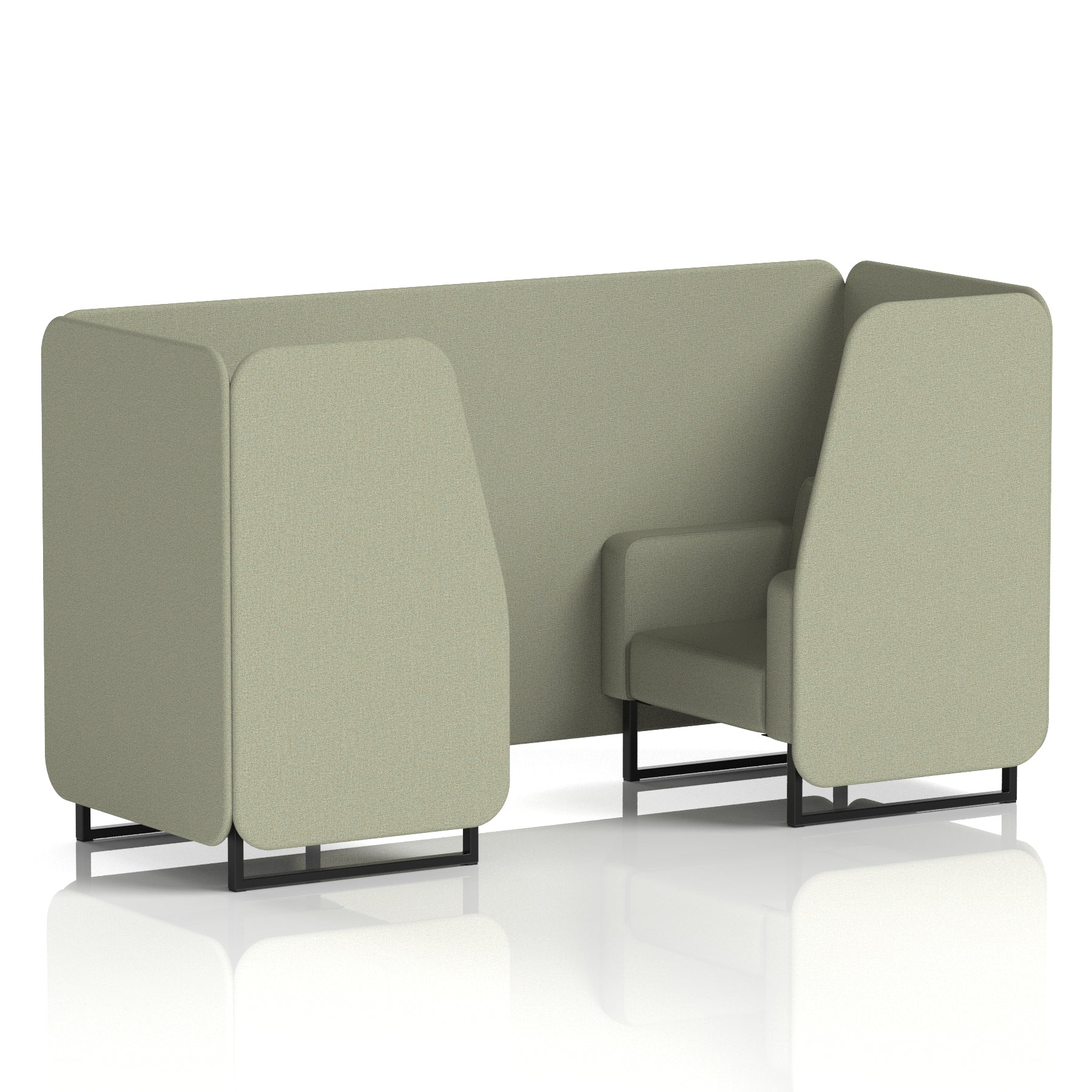 Brixworth Single Tone Office Booth – 2/4/6 Seater, Multiple Panel & Sofa Colours, Black or White Frame, Plywood/Foam/Fabric, Self-Assembly, 10yr Frame Warranty