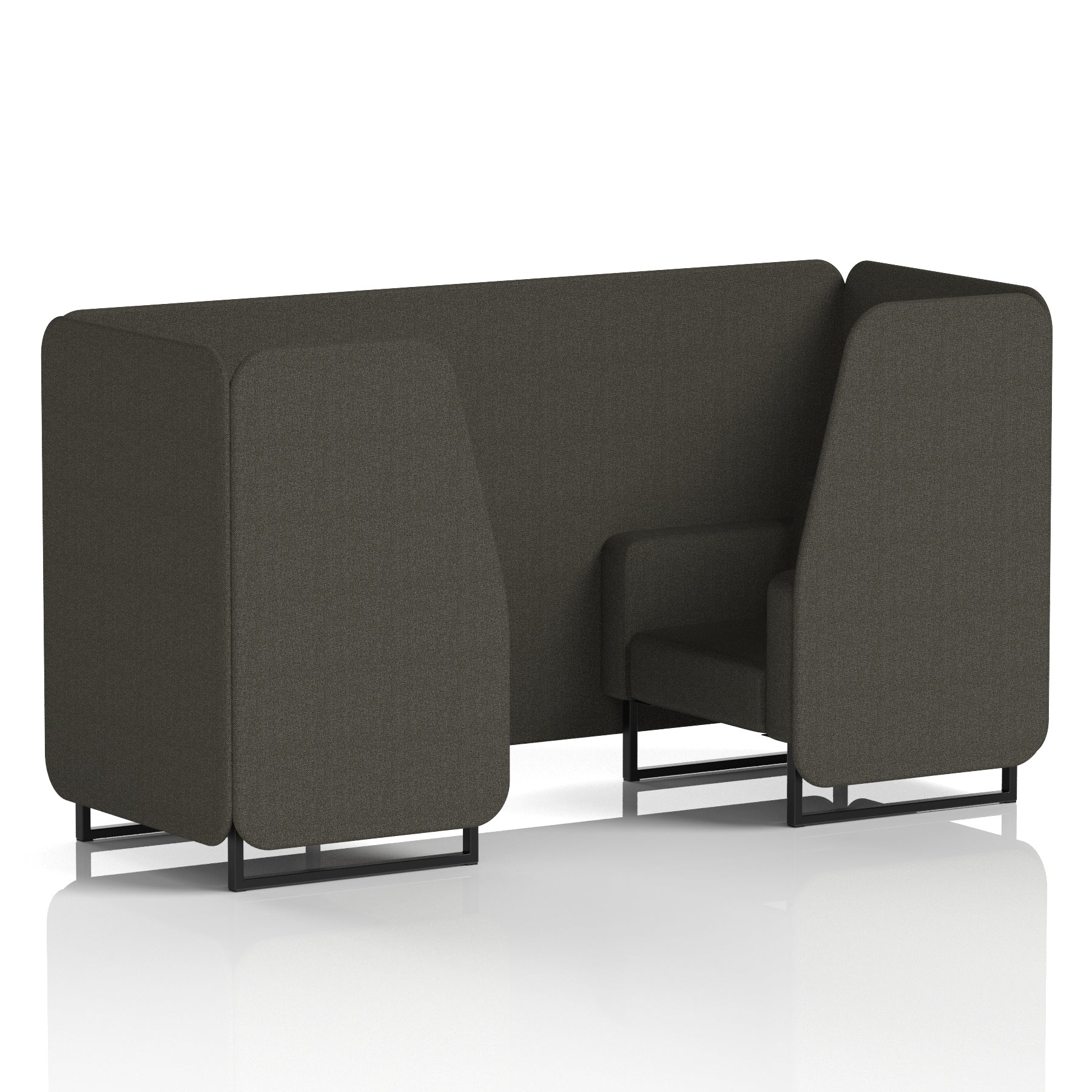 Brixworth Single Tone Office Booth – 2/4/6 Seater, Multiple Panel & Sofa Colours, Black or White Frame, Plywood/Foam/Fabric, Self-Assembly, 10yr Frame Warranty