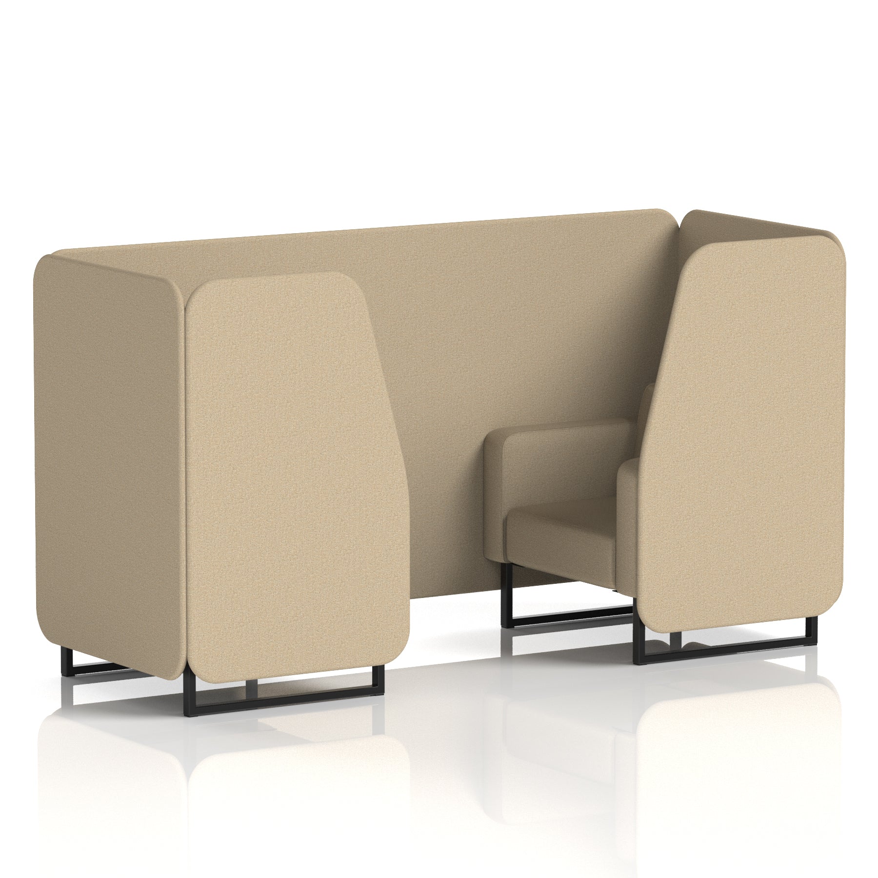 Brixworth Single Tone Office Booth – 2/4/6 Seater, Multiple Panel & Sofa Colours, Black or White Frame, Plywood/Foam/Fabric, Self-Assembly, 10yr Frame Warranty
