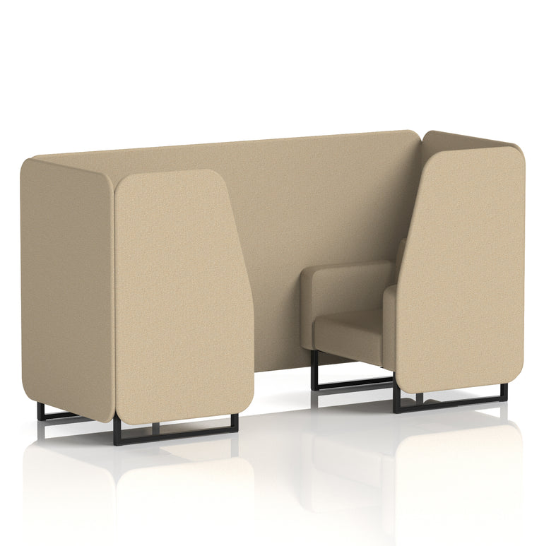Brixworth Single Tone Office Booth – 2/4/6 Seater, Multiple Panel & Sofa Colours, Black or White Frame, Plywood/Foam/Fabric, Self-Assembly, 10yr Frame Warranty