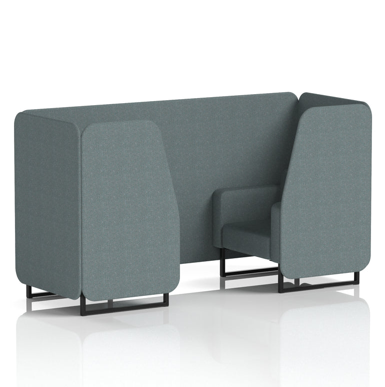 Brixworth Single Tone Office Booth – 2/4/6 Seater, Multiple Panel & Sofa Colours, Black or White Frame, Plywood/Foam/Fabric, Self-Assembly, 10yr Frame Warranty
