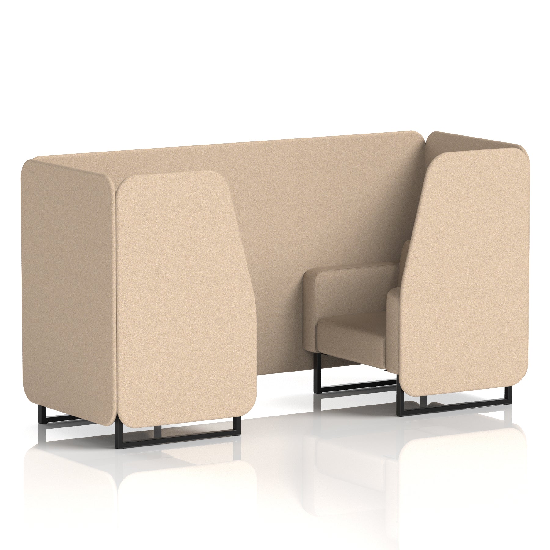 Brixworth Single Tone Office Booth – 2/4/6 Seater, Multiple Panel & Sofa Colours, Black or White Frame, Plywood/Foam/Fabric, Self-Assembly, 10yr Frame Warranty