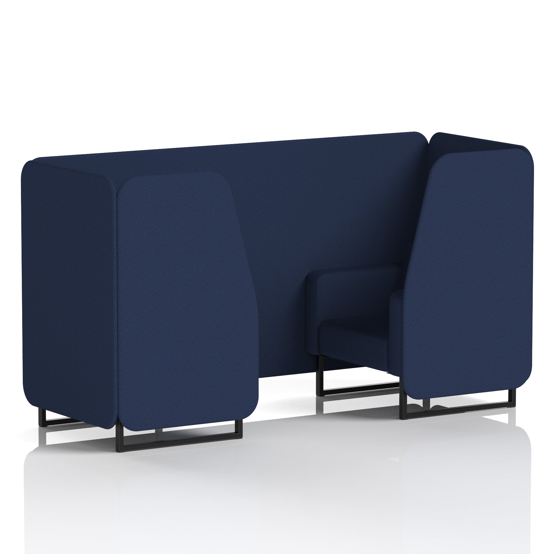 Brixworth Single Tone Office Booth – 2/4/6 Seater, Multiple Panel & Sofa Colours, Black or White Frame, Plywood/Foam/Fabric, Self-Assembly, 10yr Frame Warranty