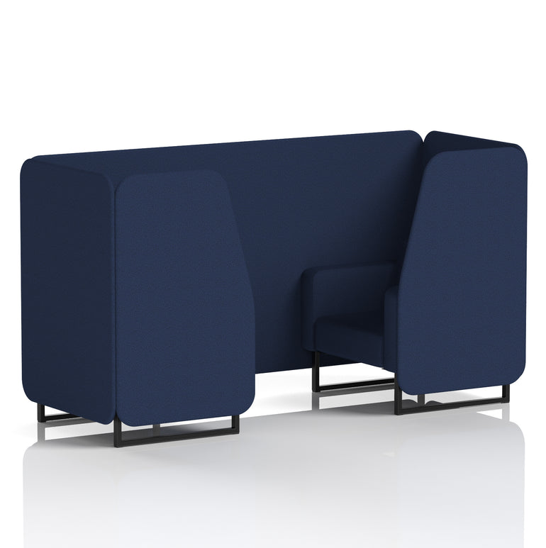 Brixworth Single Tone Office Booth – 2/4/6 Seater, Multiple Panel & Sofa Colours, Black or White Frame, Plywood/Foam/Fabric, Self-Assembly, 10yr Frame Warranty