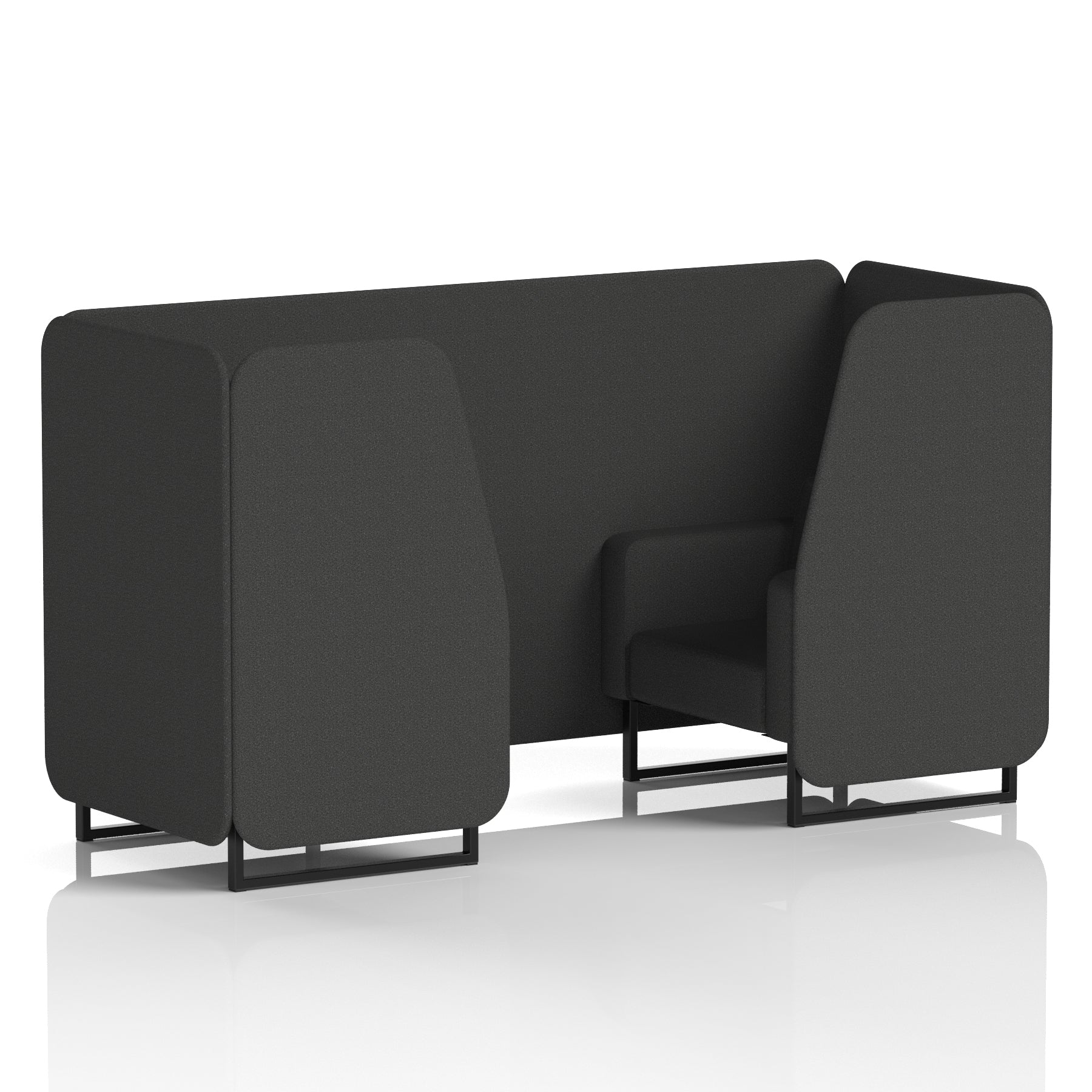 Brixworth Single Tone Office Booth – 2/4/6 Seater, Multiple Panel & Sofa Colours, Black or White Frame, Plywood/Foam/Fabric, Self-Assembly, 10yr Frame Warranty