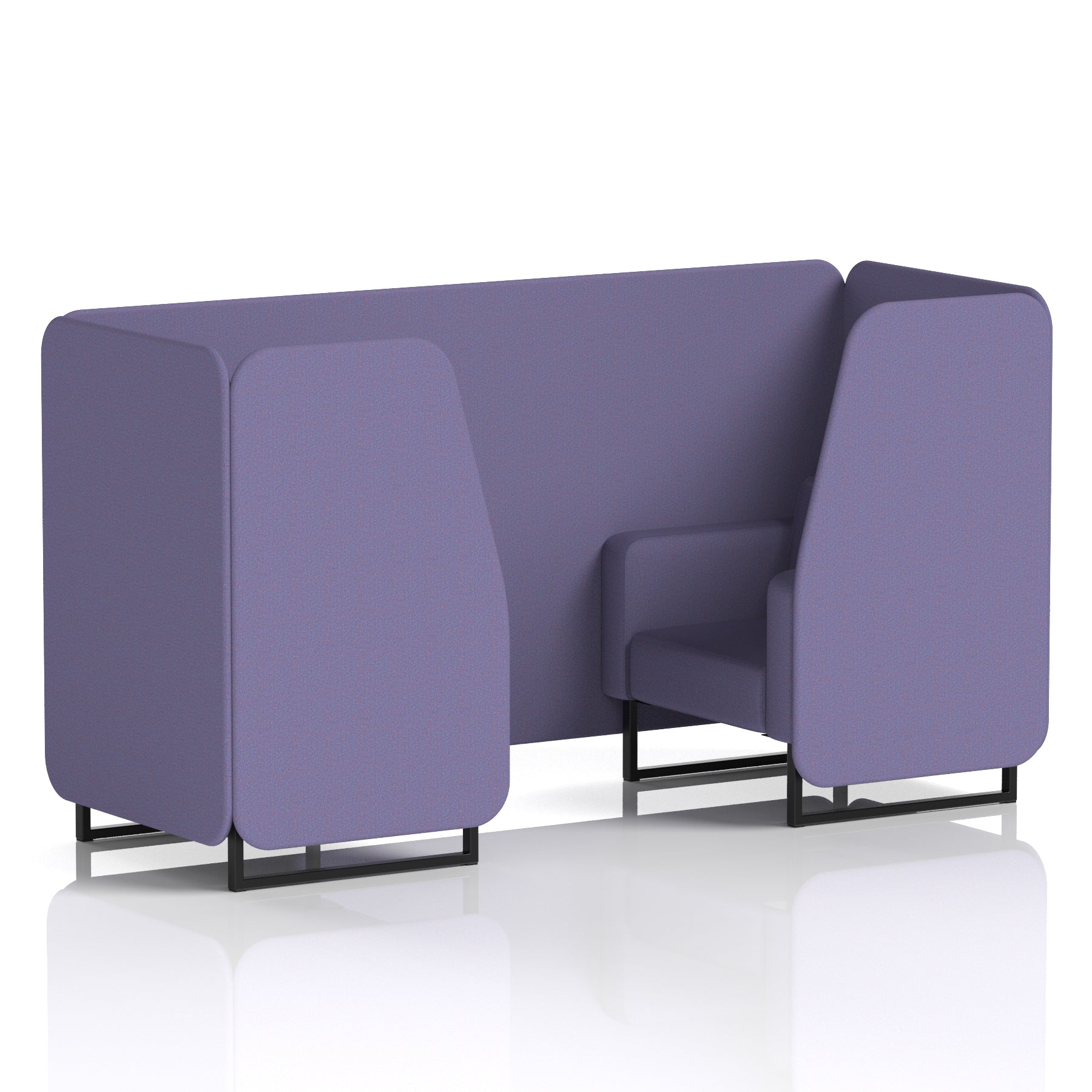 Brixworth Single Tone Office Booth – 2/4/6 Seater, Multiple Panel & Sofa Colours, Black or White Frame, Plywood/Foam/Fabric, Self-Assembly, 10yr Frame Warranty