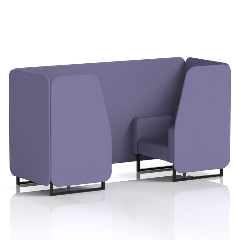 Brixworth Single Tone Office Booth – 2/4/6 Seater, Multiple Panel & Sofa Colours, Black or White Frame, Plywood/Foam/Fabric, Self-Assembly, 10yr Frame Warranty