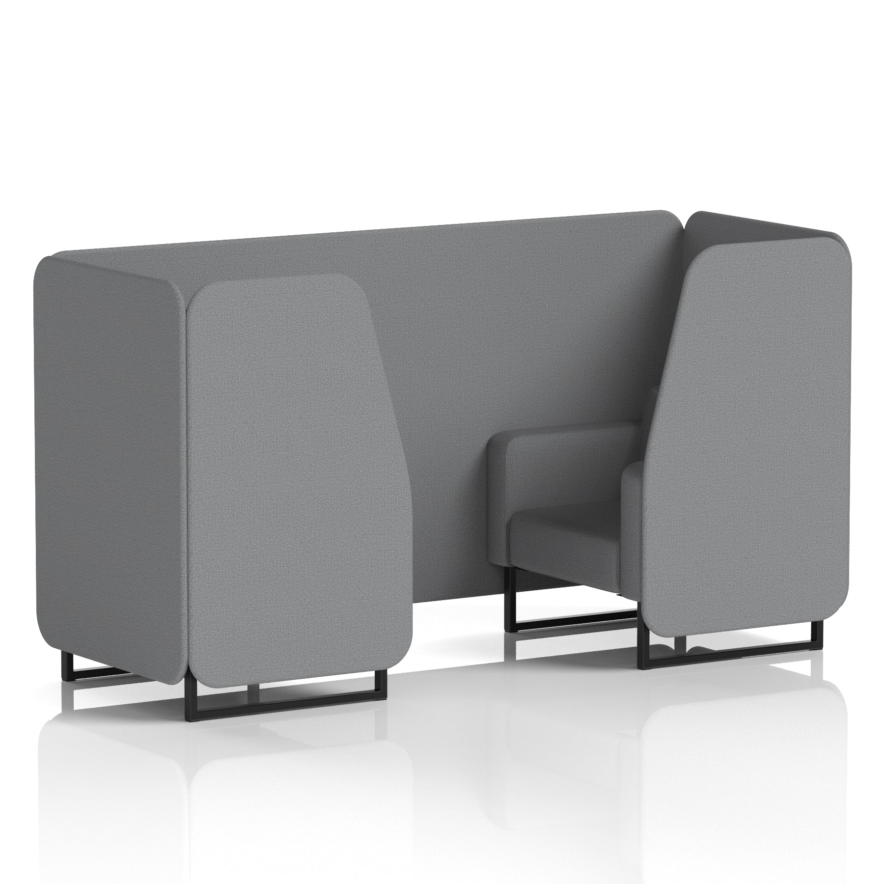 Brixworth Single Tone Office Booth – 2/4/6 Seater, Multiple Panel & Sofa Colours, Black or White Frame, Plywood/Foam/Fabric, Self-Assembly, 10yr Frame Warranty