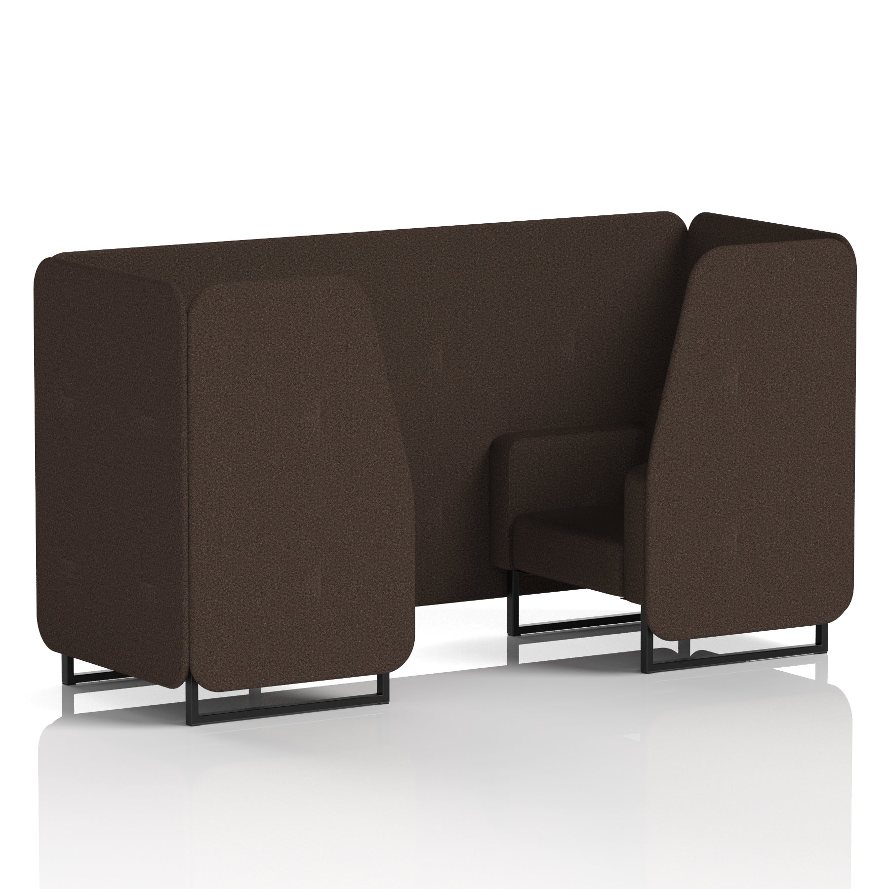 Brixworth Single Tone Office Booth – 2/4/6 Seater, Multiple Panel & Sofa Colours, Black or White Frame, Plywood/Foam/Fabric, Self-Assembly, 10yr Frame Warranty