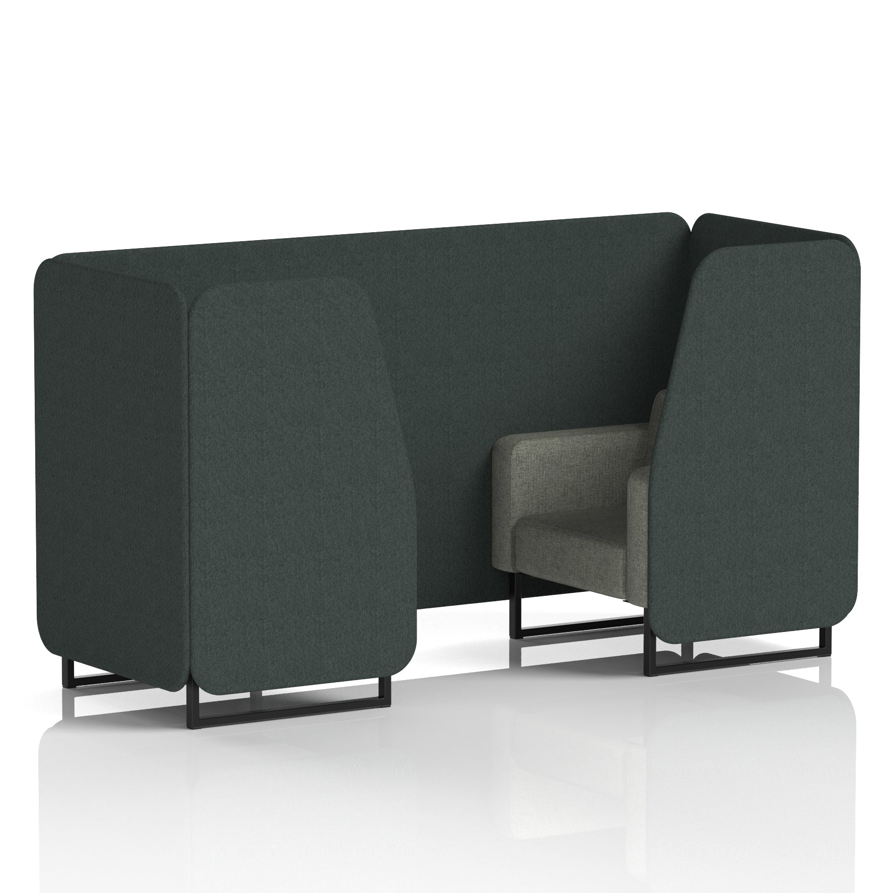 Brixworth Booth in Two Tone – 2, 4 or 6 Seater, Multiple Two-Tone Colour Options, Black or White Frame, Self-Assembly, Fabric & Foam, 10 Year Frame Warranty