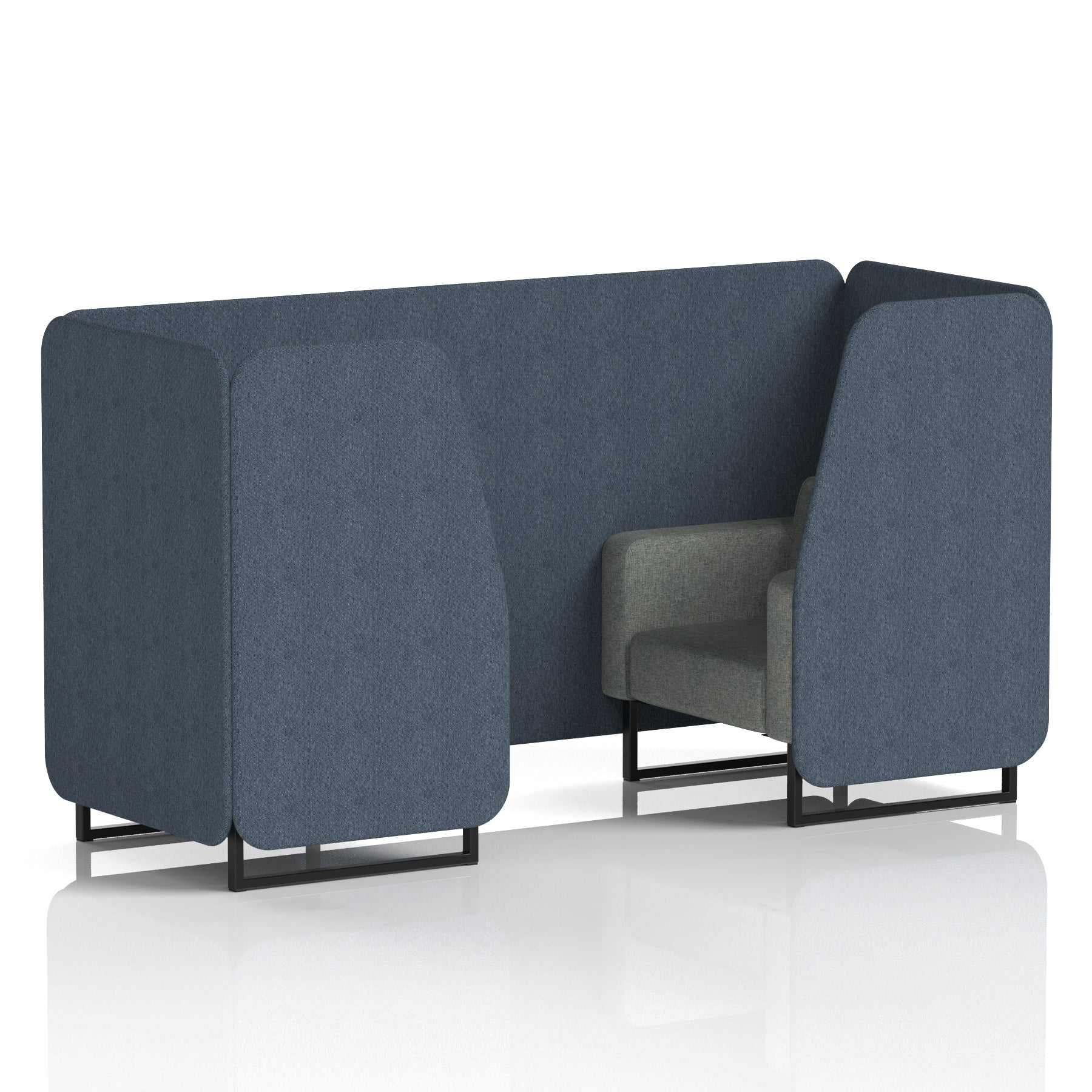 Brixworth Booth in Two Tone – 2, 4 or 6 Seater, Multiple Two-Tone Colour Options, Black or White Frame, Self-Assembly, Fabric & Foam, 10 Year Frame Warranty
