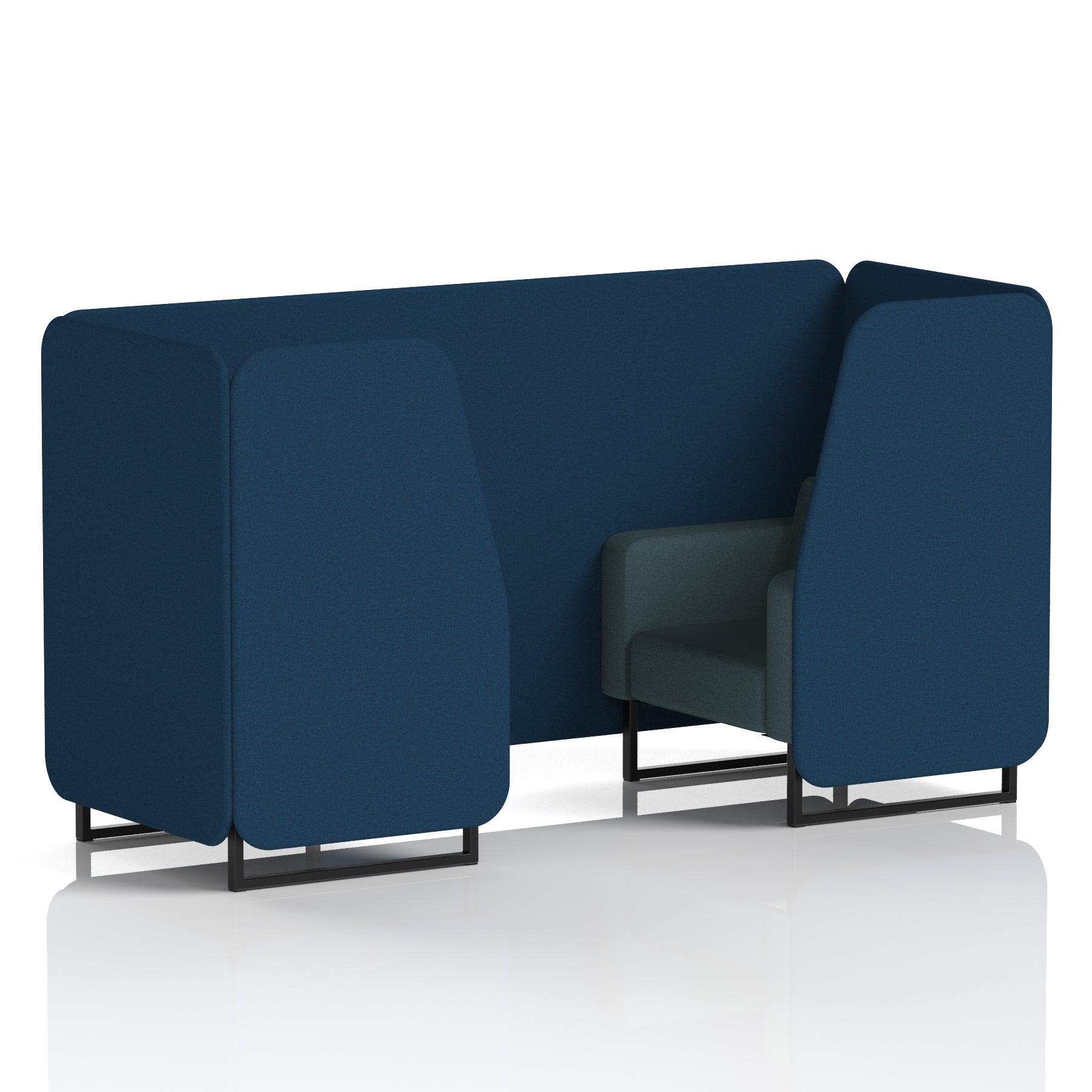 Brixworth Booth in Two Tone – 2, 4 or 6 Seater, Multiple Two-Tone Colour Options, Black or White Frame, Self-Assembly, Fabric & Foam, 10 Year Frame Warranty