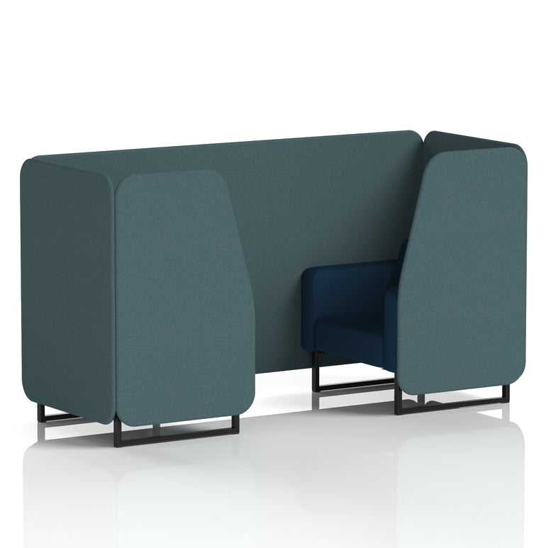 Brixworth Booth in Two Tone – 2, 4 or 6 Seater, Multiple Two-Tone Colour Options, Black or White Frame, Self-Assembly, Fabric & Foam, 10 Year Frame Warranty