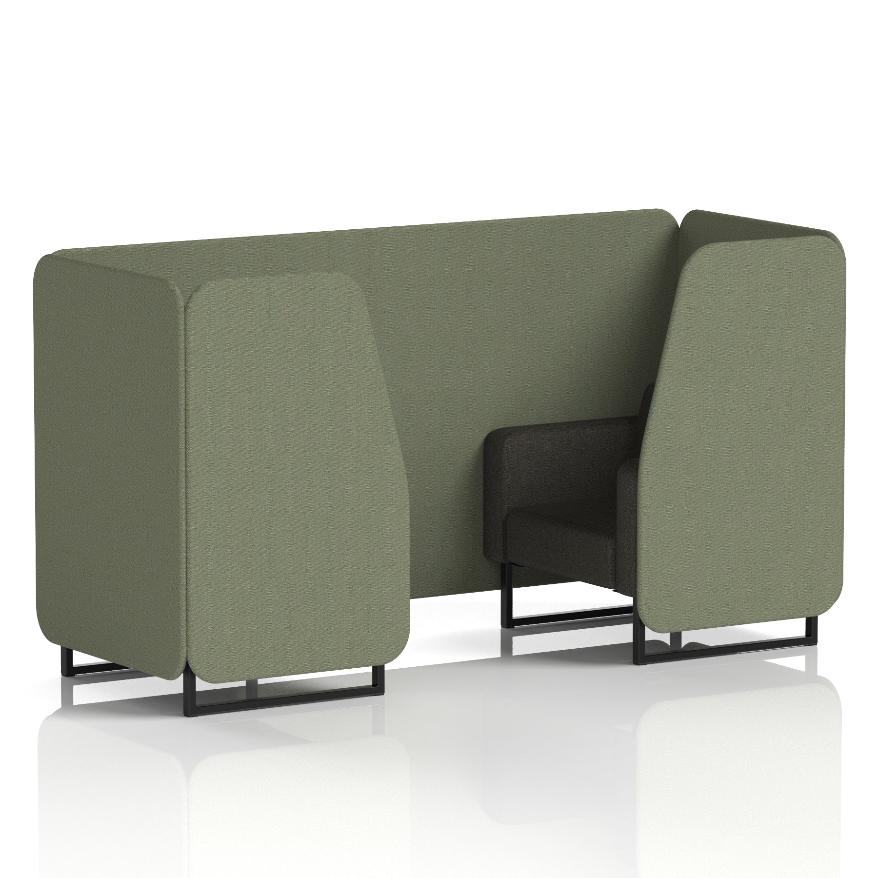 Brixworth Booth in Two Tone – 2, 4 or 6 Seater, Multiple Two-Tone Colour Options, Black or White Frame, Self-Assembly, Fabric & Foam, 10 Year Frame Warranty