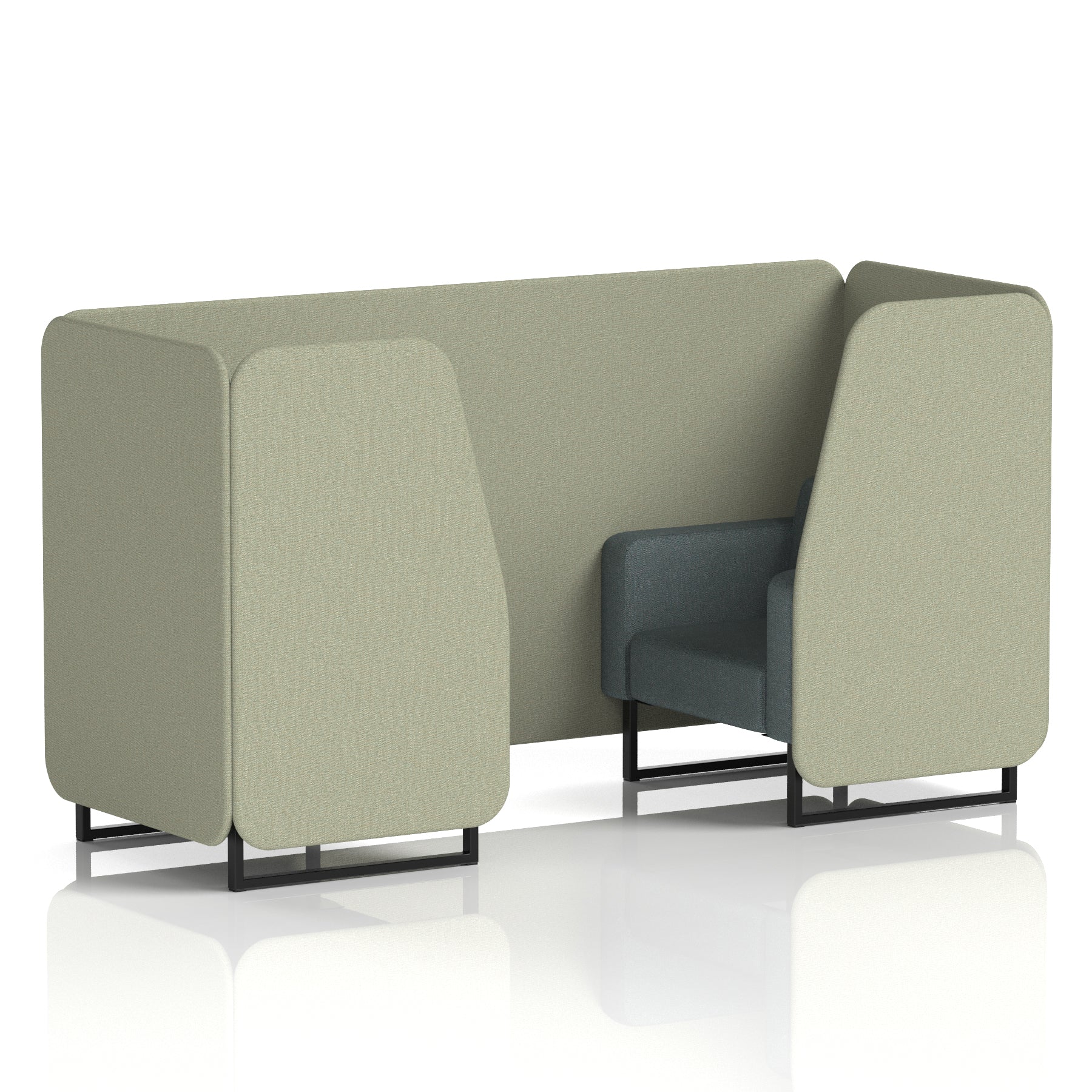 Brixworth Booth in Two Tone – 2, 4 or 6 Seater, Multiple Two-Tone Colour Options, Black or White Frame, Self-Assembly, Fabric & Foam, 10 Year Frame Warranty