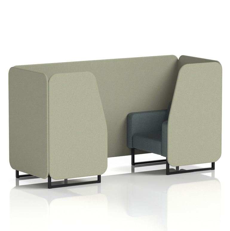 Brixworth Booth in Two Tone – 2, 4 or 6 Seater, Multiple Two-Tone Colour Options, Black or White Frame, Self-Assembly, Fabric & Foam, 10 Year Frame Warranty