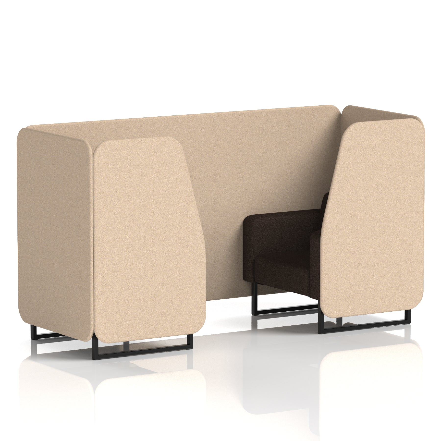 Brixworth Booth in Two Tone – 2, 4 or 6 Seater, Multiple Two-Tone Colour Options, Black or White Frame, Self-Assembly, Fabric & Foam, 10 Year Frame Warranty