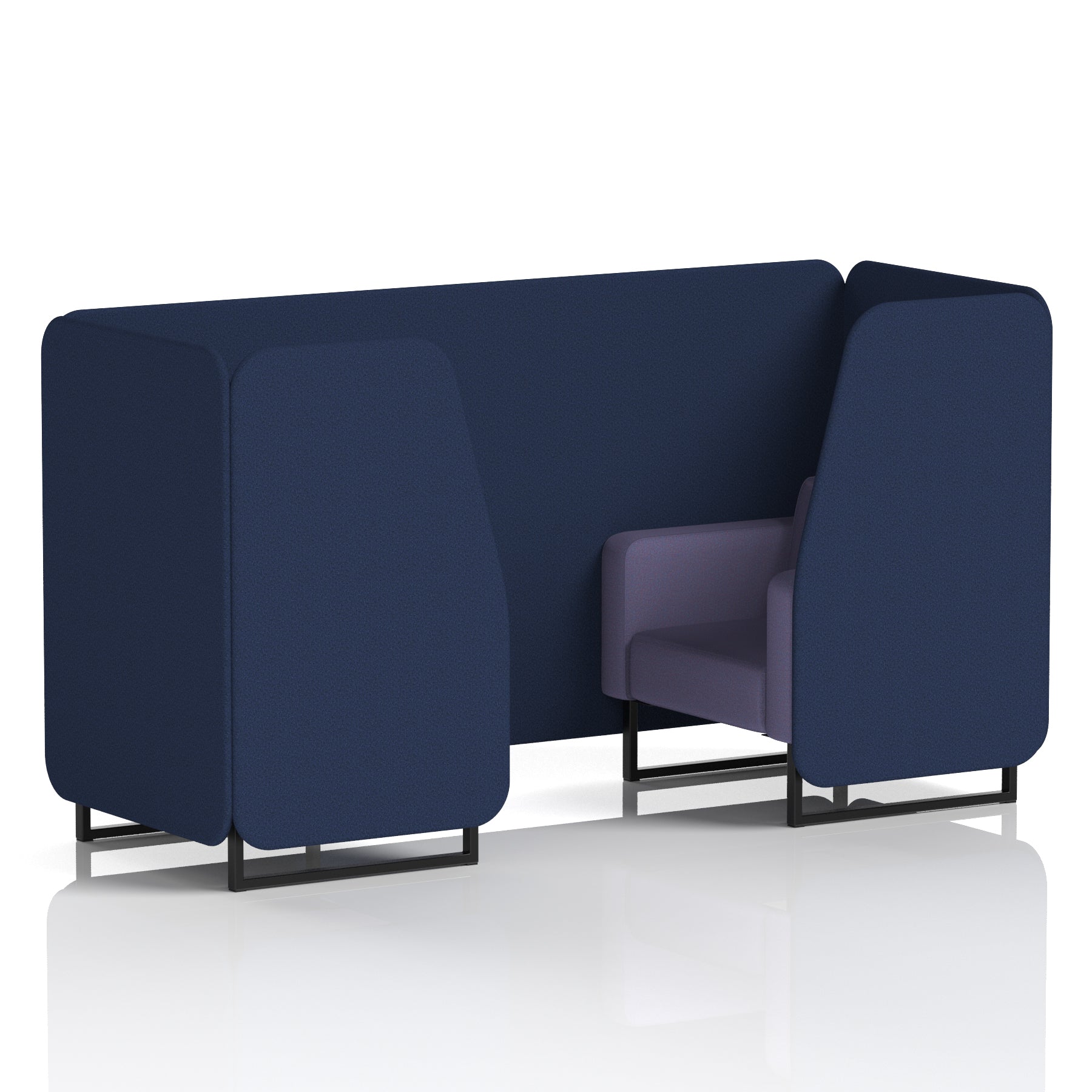 Brixworth Booth in Two Tone – 2, 4 or 6 Seater, Multiple Two-Tone Colour Options, Black or White Frame, Self-Assembly, Fabric & Foam, 10 Year Frame Warranty