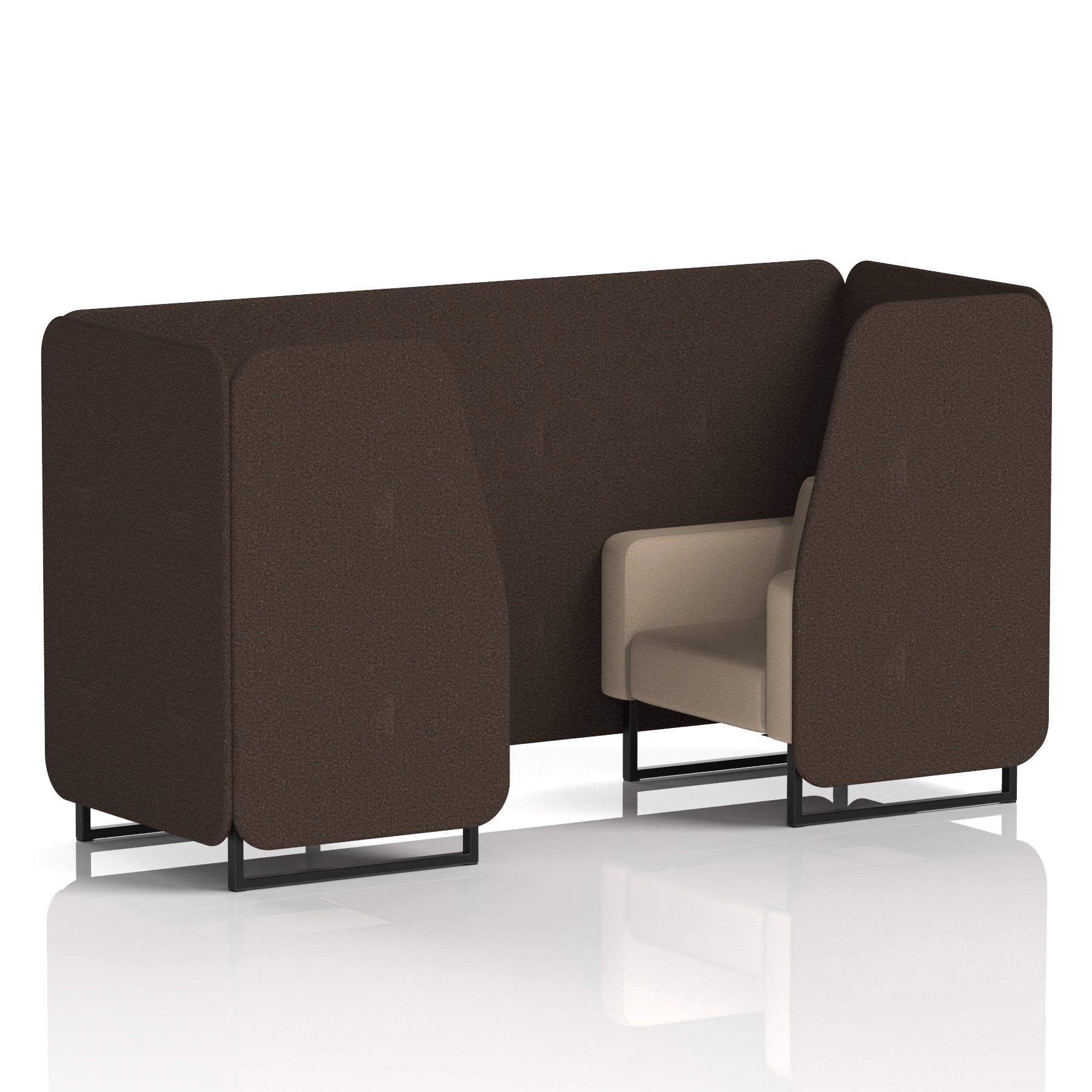 Brixworth Booth in Two Tone – 2, 4 or 6 Seater, Multiple Two-Tone Colour Options, Black or White Frame, Self-Assembly, Fabric & Foam, 10 Year Frame Warranty