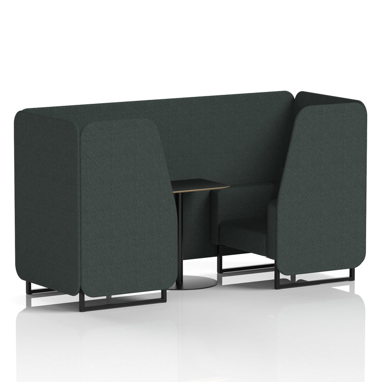 Brixworth Booth with Black Table – 2/4/6 Seater Office Pod, Multiple Colour Options, Black Frame, Plywood & Fabric, Self-Assembly, 10yr Frame Warranty