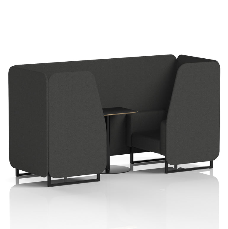 Brixworth Booth with Black Table – 2/4/6 Seater Office Pod, Multiple Colour Options, Black Frame, Plywood & Fabric, Self-Assembly, 10yr Frame Warranty
