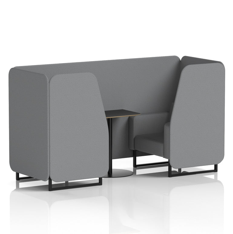 Brixworth Booth with Black Table – 2/4/6 Seater Office Pod, Multiple Colour Options, Black Frame, Plywood & Fabric, Self-Assembly, 10yr Frame Warranty
