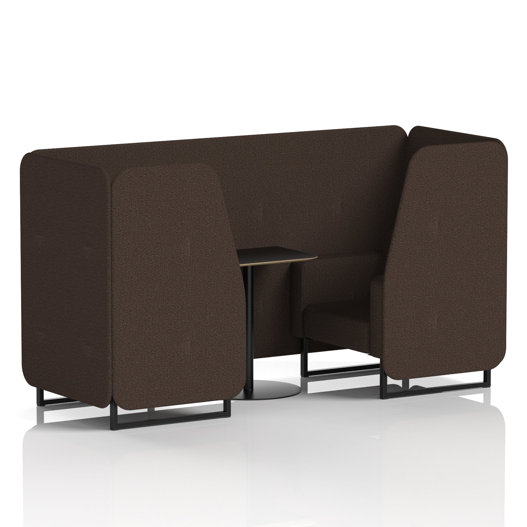 Brixworth Booth with Black Table – 2/4/6 Seater Office Pod, Multiple Colour Options, Black Frame, Plywood & Fabric, Self-Assembly, 10yr Frame Warranty