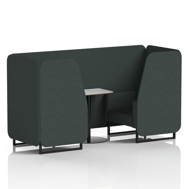 Brixworth Office Booth with White Table, 2/4/6 Seater, Multiple Colours, Black Frame, Plywood & Fabric, Self-Assembly, 10 Yr Frame Warranty