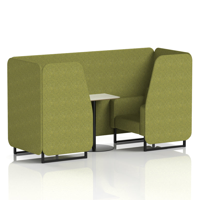 Brixworth Office Booth with White Table, 2/4/6 Seater, Multiple Colours, Black Frame, Plywood & Fabric, Self-Assembly, 10 Yr Frame Warranty