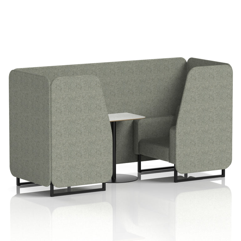 Brixworth Office Booth with White Table, 2/4/6 Seater, Multiple Colours, Black Frame, Plywood & Fabric, Self-Assembly, 10 Yr Frame Warranty