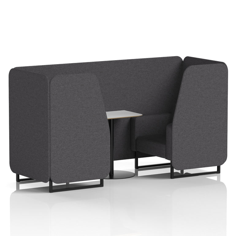 Brixworth Office Booth with White Table, 2/4/6 Seater, Multiple Colours, Black Frame, Plywood & Fabric, Self-Assembly, 10 Yr Frame Warranty
