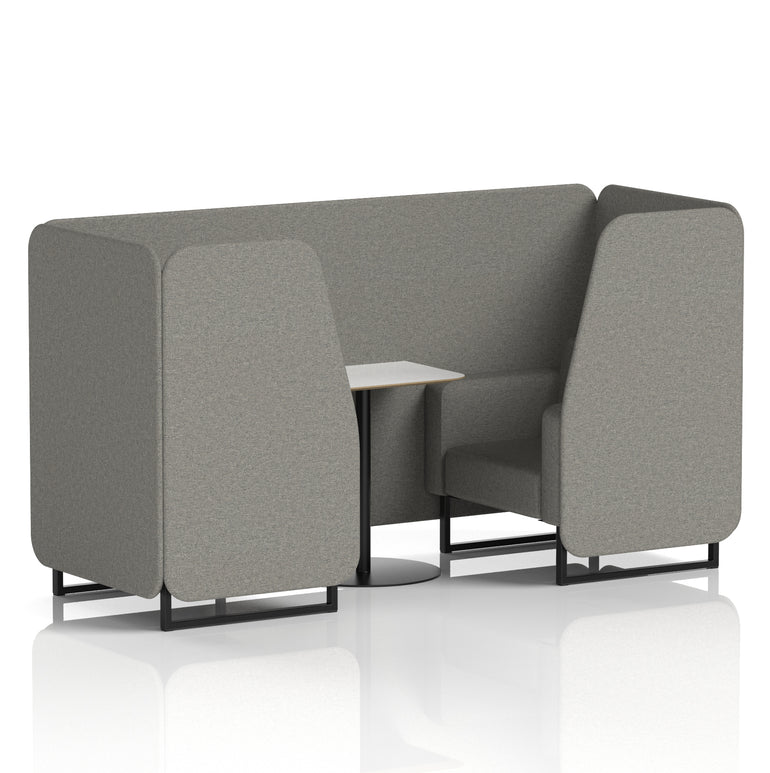 Brixworth Office Booth with White Table, 2/4/6 Seater, Multiple Colours, Black Frame, Plywood & Fabric, Self-Assembly, 10 Yr Frame Warranty