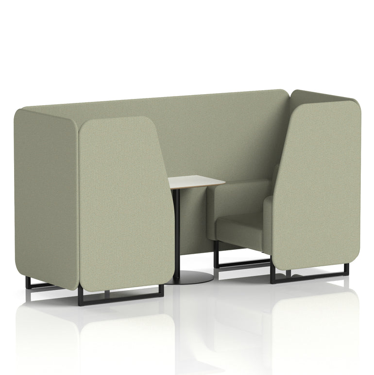 Brixworth Office Booth with White Table, 2/4/6 Seater, Multiple Colours, Black Frame, Plywood & Fabric, Self-Assembly, 10 Yr Frame Warranty