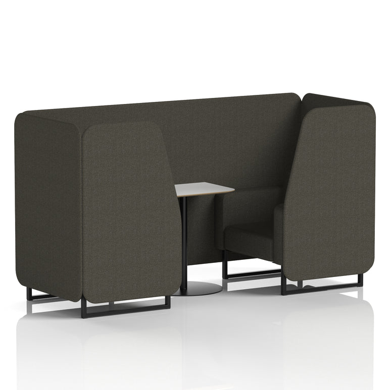 Brixworth Office Booth with White Table, 2/4/6 Seater, Multiple Colours, Black Frame, Plywood & Fabric, Self-Assembly, 10 Yr Frame Warranty