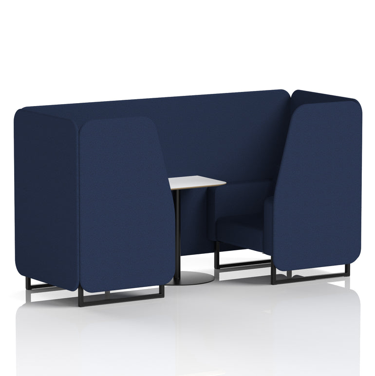 Brixworth Office Booth with White Table, 2/4/6 Seater, Multiple Colours, Black Frame, Plywood & Fabric, Self-Assembly, 10 Yr Frame Warranty